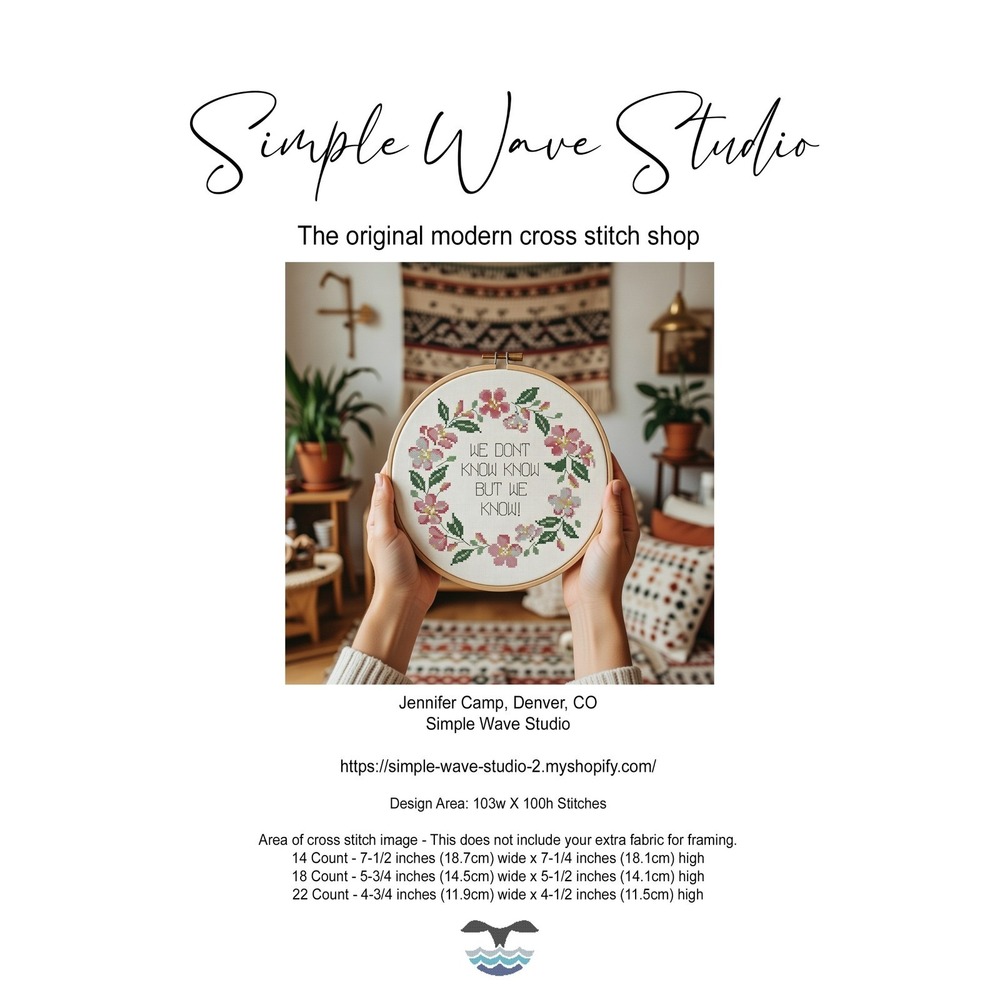 We Don't Know Know but we Know Funny Quote Cross Stitch Pattern‎ Chart